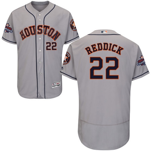 Astros #22 Josh Reddick Grey Flexbase Authentic Collection World Series Champions Stitched MLB Jersey